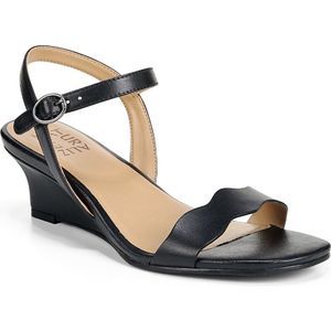 Naturalizer Black Wedge Sandals, 8.5M